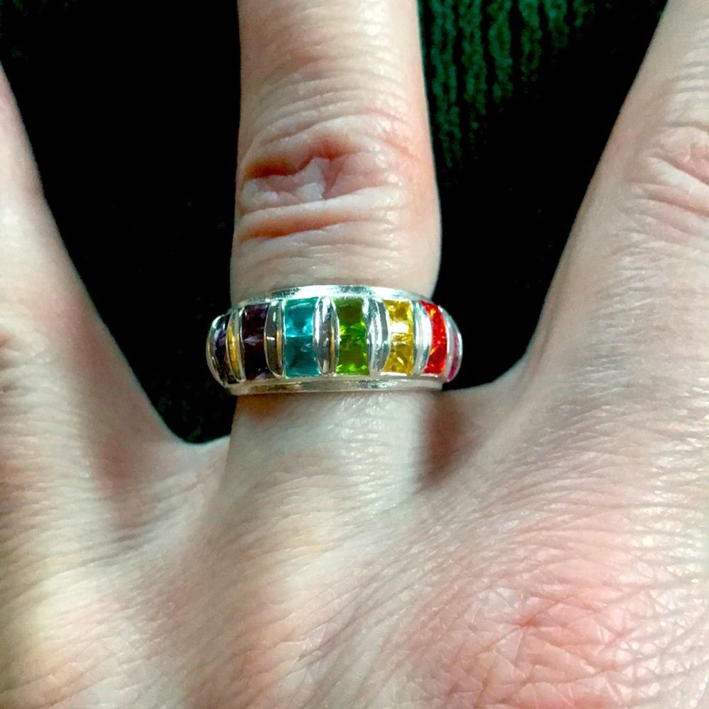 Rainbow Silver Ring - image 1